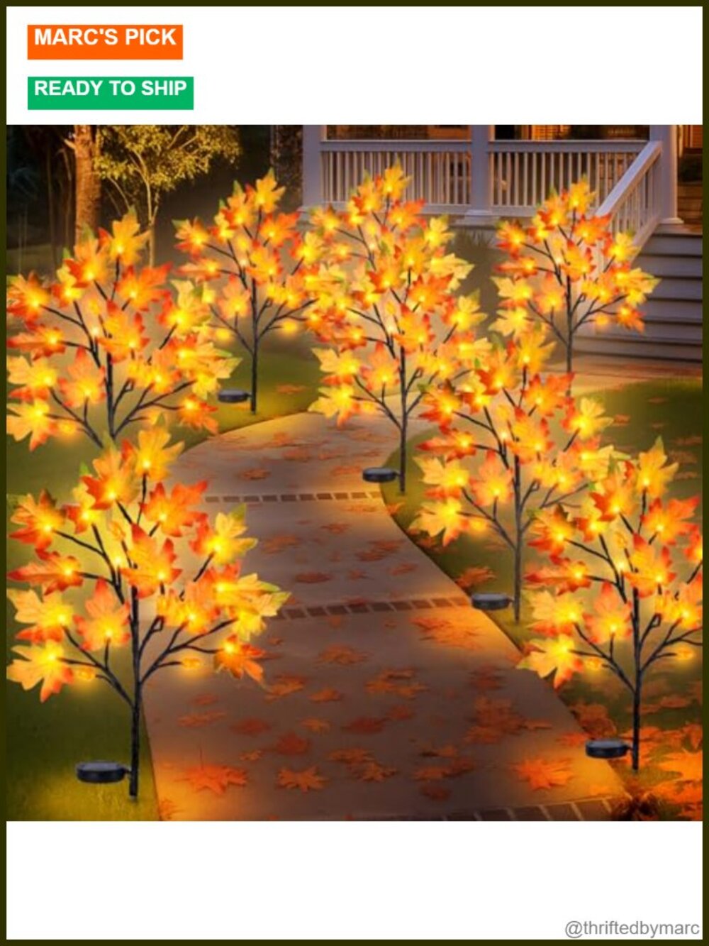 8PCS Solar Fall Lights Outdoor Decorative Acorn Maple Leaf Stake Lights